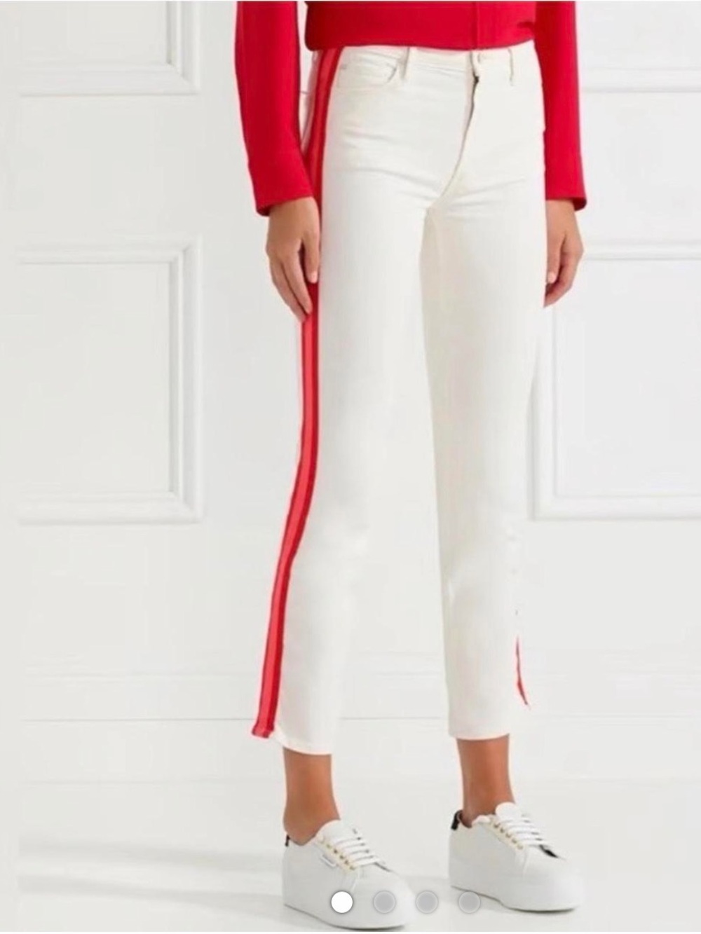 MOTHER the dazzler mid rise Crop Jeans with Side Stripe